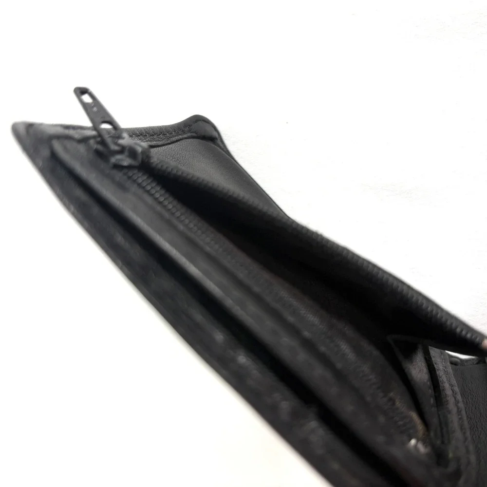 California Women Bifold Wallet Black Leather Rainbow Triangle Patch Vintage